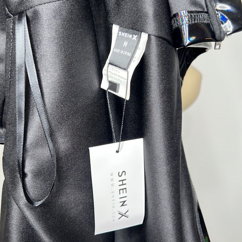Shein X medium black iridescent  vinyl mini dress - Picture 5 of 5